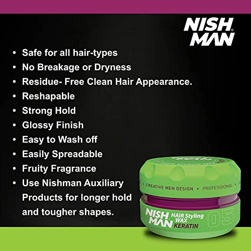 Nishman - Série de coiffure (150ml, 01 Gum Gum AQUA WAX)